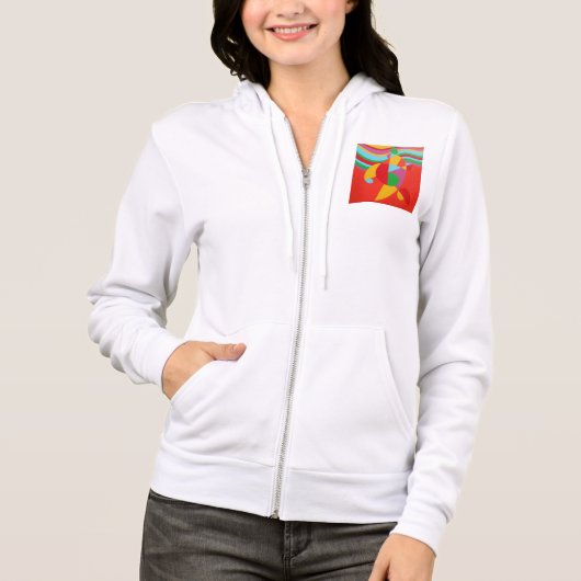 Rainbow Vibes White Women's Hoodie (Voorkant)