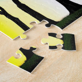 Rainbow Vibrant Sky Over Zwart Silhouet Bomen Legpuzzel (Zijkant)