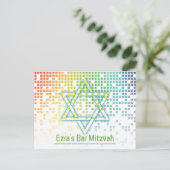 Rainbow Video Game Gamer Bar Mitzvah Sla de datum  Briefkaart (Staand voorkant)