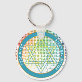 Rainbow Video Game Gamer Bar Mitzvah Sleutelhanger