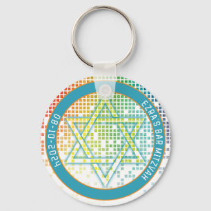 Rainbow Video Game Gamer Bar Mitzvah Sleutelhanger