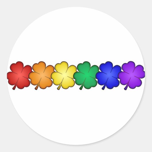 Rainbow Vier levedoeken Ronde Sticker (Voorkant)