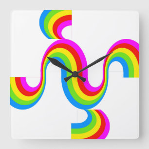 RAINBOW VIERKANTE KLOK