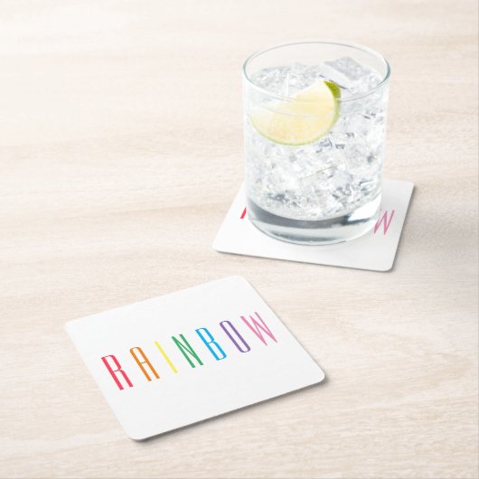 RAINBOW Vierkante Papier Onderzetters (Insitu)