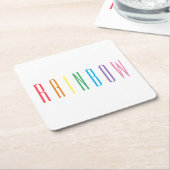 RAINBOW Vierkante Papier Onderzetters (Schuin)