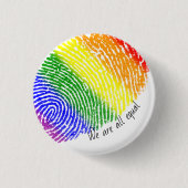 Rainbow vingerafdruk gelijk statement badge ronde button 3,2 cm (Voorkant)