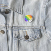 Rainbow vingerafdruk gelijk statement badge ronde button 3,2 cm (In situ)