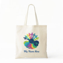 Rainbow Violin Canvas tas - Voeg je eigen naam toe