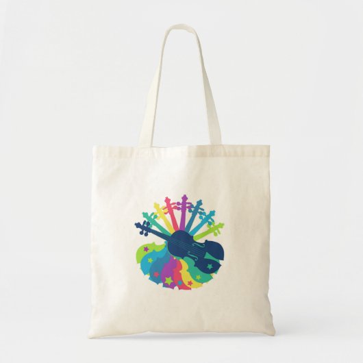 Rainbow Violin Totebag Tote Bag (Voorkant)