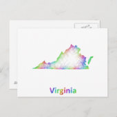 Rainbow Virginia-kaart Briefkaart (Voorkant / Achterkant)