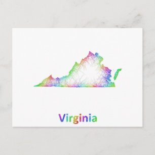 Rainbow Virginia-kaart Briefkaart
