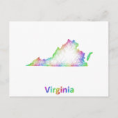 Rainbow Virginia-kaart Briefkaart (Voorkant)