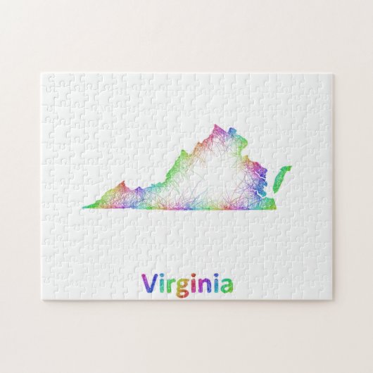 Rainbow Virginia-kaart Legpuzzel (Horizontaal)