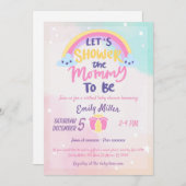 Rainbow Virtual Baby shower Invitation Kaart (Voorkant / Achterkant)