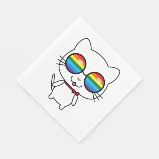 Rainbow Vision Pride Cat Servet (Hoek)