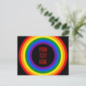 RAINBOW VLAG BUTTON + uw teken of tekst Briefkaart (Staand voorkant)