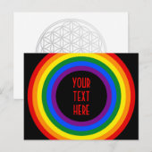 RAINBOW VLAG BUTTON + uw teken of tekst Briefkaart (Voorkant / Achterkant)