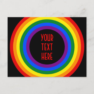 RAINBOW VLAG BUTTON + uw teken of tekst Briefkaart