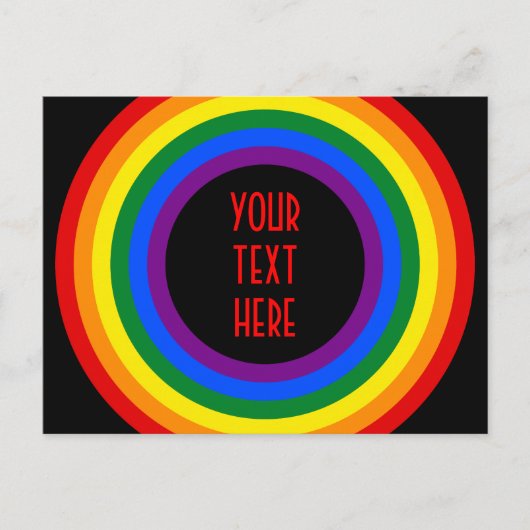 RAINBOW VLAG BUTTON + uw teken of tekst Briefkaart (Voorkant)