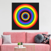 RAINBOW VLAG BUTTON + uw teken of tekst Canvas Afdruk (Insitu (Woonkamer))