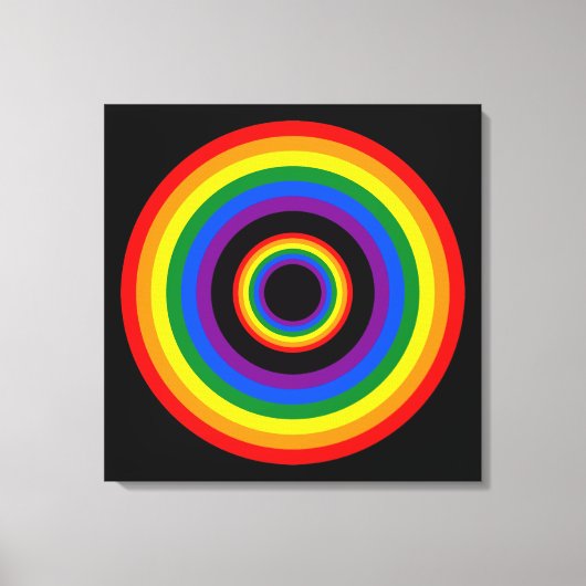 RAINBOW VLAG BUTTON + uw teken of tekst Canvas Afdruk (Voorkant)