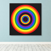 RAINBOW VLAG BUTTON + uw teken of tekst Canvas Afdruk (Insitu (Houten vloer))