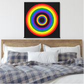 RAINBOW VLAG BUTTON + uw teken of tekst Canvas Afdruk (Insitu (Slaapkamer))