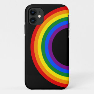 RAINBOW VLAG BUTTON + uw teken of tekst iPhone 11 Hoesje