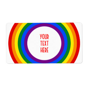 RAINBOW VLAG BUTTON + uw teken of tekst Etiket