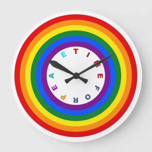 RAINBOW VLAG BUTTON + uw teken of tekst Grote Klok (Voorkant)
