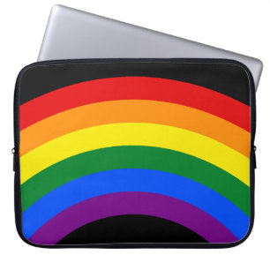 RAINBOW VLAG BUTTON + uw teken of tekst Laptop Sleeve