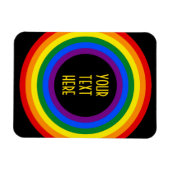 RAINBOW VLAG BUTTON + uw teken of tekst Magneet (Horizontaal)