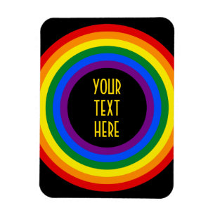 RAINBOW VLAG BUTTON + uw teken of tekst Magneet