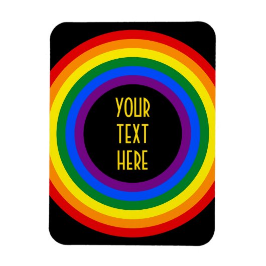 RAINBOW VLAG BUTTON + uw teken of tekst Magneet (Verticaal)