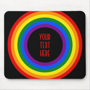 RAINBOW VLAG BUTTON + uw teken of tekst Muismat