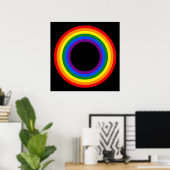 RAINBOW VLAG BUTTON + uw teken of tekst Poster (Thuiskantoor)