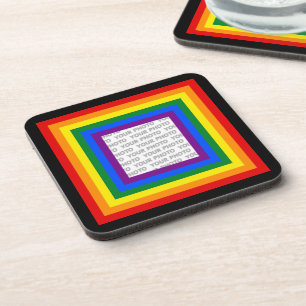 RAINBOW VLAG LIJST + uw teken of afbeelding Bier Onderzetter