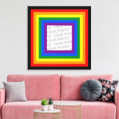RAINBOW VLAG LIJST + uw teken of afbeelding Canvas Afdruk (Insitu (Woonkamer))
