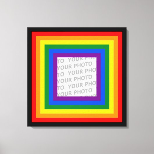 RAINBOW VLAG LIJST + uw teken of afbeelding Canvas Afdruk (Voorkant)