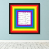 RAINBOW VLAG LIJST + uw teken of afbeelding Canvas Afdruk (Insitu (Houten vloer))