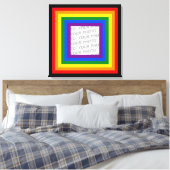 RAINBOW VLAG LIJST + uw teken of afbeelding Canvas Afdruk (Insitu (Slaapkamer))
