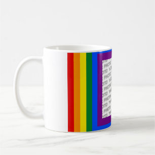 RAINBOW VLAG LIJST + uw teken of afbeelding Koffiemok