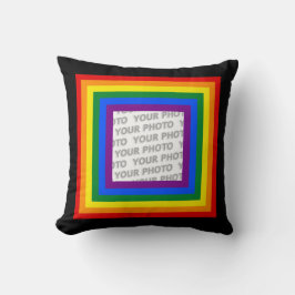 RAINBOW VLAG LIJST + uw teken of afbeelding Kussen