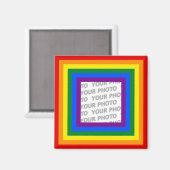 RAINBOW VLAG LIJST + uw teken of afbeelding Magneet (Voorkant / Achterkant)