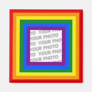 RAINBOW VLAG LIJST + uw teken of afbeelding Magneet