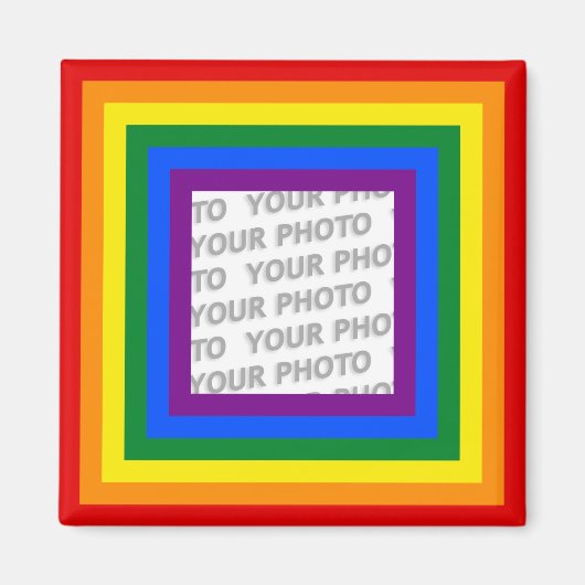 RAINBOW VLAG LIJST + uw teken of afbeelding Magneet (Voorkant)