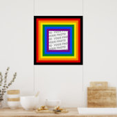 RAINBOW VLAG LIJST + uw teken of afbeelding Poster (Keuken)