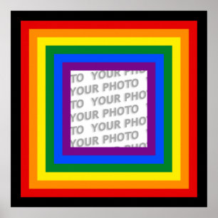 RAINBOW VLAG LIJST + uw teken of afbeelding Poster