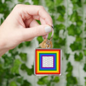 RAINBOW VLAG LIJST + uw teken of afbeelding Sleutelhanger (Hand)