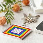 RAINBOW VLAG LIJST + uw teken of afbeelding Sleutelhanger (Zijkant)
